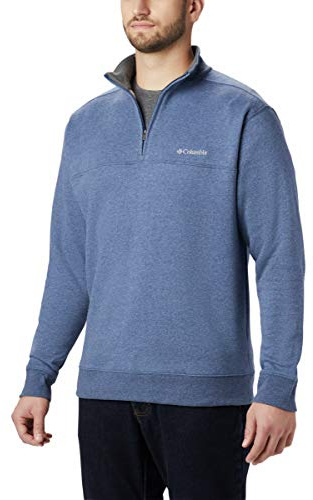 Columbia Men's Hart Mountain Ii Half Zip Hiking Shirt, Carbon/Heather, 2X Tall