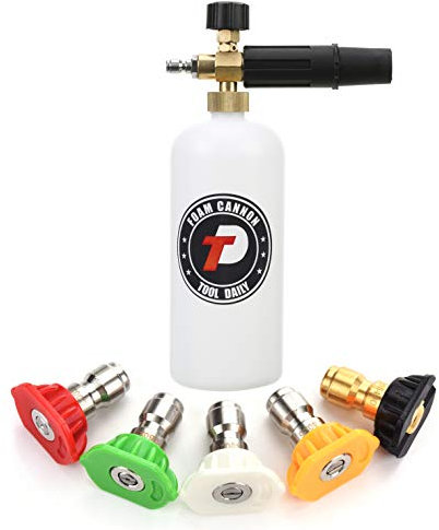 Tool Daily Canon à mousse avec connecteur rapide 6,35 mm, 1 L, 5 embouts de buse pour nettoyeur haute pression