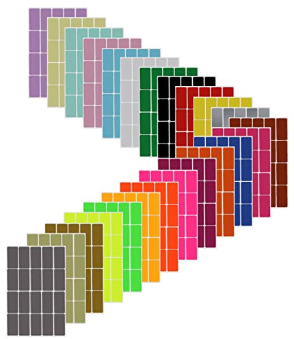 Colored Labels Stickers Rectangle 40mmx19mm (4 cm x 1.9 cm) Rectangular Sticker for Inventory and Labeling - 480 Pack by Royal Green