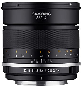 Samyang MF 85 mm F1,4 MK2 pour Nikon F AE – Objectif Portrait, Mise au Point Manuelle pour Plein Format et Distance focale Fixe APS-C Nikon F Mount, 2ème génération pour Nikon D750, D5600, D3400,