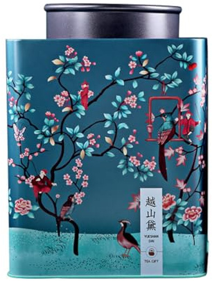 Yardwe Metal Tea Canister 8.7 Inch Airtight Tin Box for Tea Storage with Tinplate Design and Protective Seal Ideal for Home or Gift for Lovers