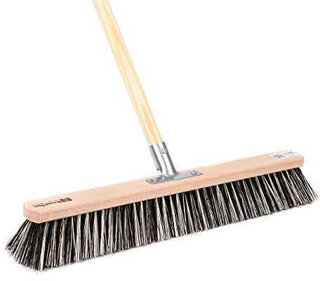 BawiTec Spezialbesen Straßenbesen OssiBlitz-Mix,Besenbreite 50cm,inkl. stabilem Stiel Länge 140cm Ø2,8cm Harte und robuste Arenga Borsten-Mischung Besen Kehrbesen für draußen/aussen
