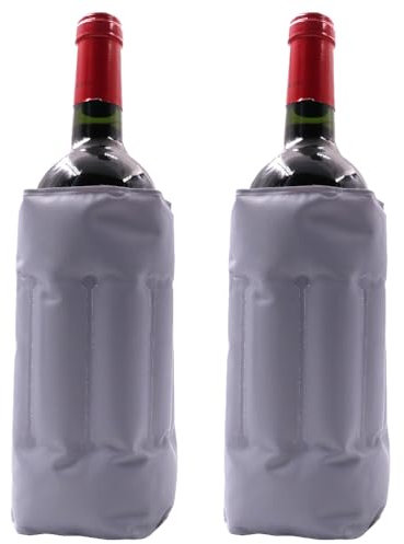 Rapid Ice - Raffreddatore per bottiglie di vino in gel, con manicotto per congelatore, vodka, tequila, refrigeratore per bottiglia di vino, colore: grigio