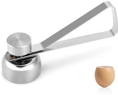 QWORK® Apriuova in Acciaio Inox, Tagliauova, Taglierina per Gusci di Uovo in Metallo per Uova Sode e Crude
