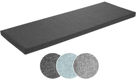 sleepling Bierbankauflage mit Bezug 220 x 25 x 4 cm, extra Dicke Auflage für gängige Bänke und Bierzeltgarnituren, dunkelgrau