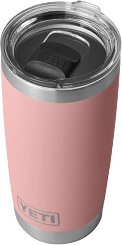 YETI Rambler Tumbler, Vaccum Insulated Stainless Steel Tumbler with Magslider Lid, Sandstone Pink, 20 oz (591 ml)
