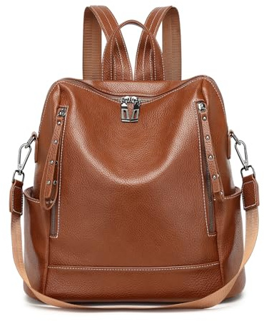 Miss Lulu Damryggsäck liten anti-stöld skolväskor 2 i 1 dagsryggsäck casual dagryggsäck ryggsäck handväskor lätt för fritid shopping vardag, 5-2 brun, Einheitsgröße