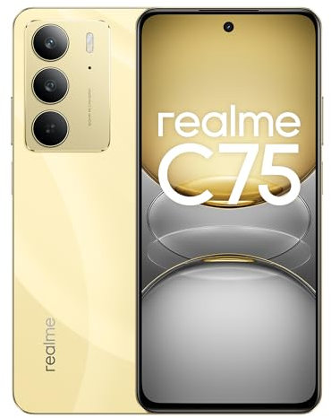 realme C75 4G Teléfono 8+256GB, Protección de Vidrio Blindado IP69, Batería de Larga Vida de 5828 mAh, Pantalla de Alta Definición Completa de 6,72 Pulgadas, Oro (Sin Adaptadores)
