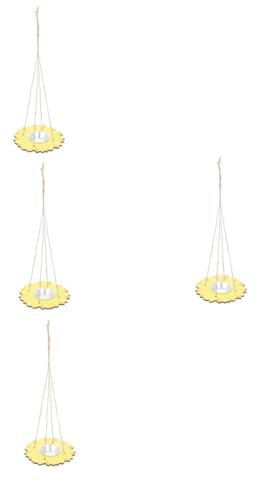 Milisten 4 Pièces mangeoire pour Les Oiseaux Solaire pellets Bird Feeder mangeoires pour Oiseaux Pendentif en Bois mangeoire à de Cour Acier Inoxydable Green