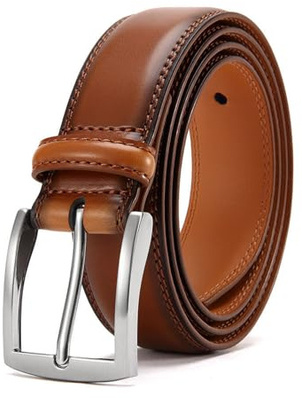 Ziyonix Cinturones Hombre, Cinturon Cuero Hombre 33 mm, 115cm Cinturón de Cuero Ajustable, cinturón Clásico para Trajes Vaqueros Trabajo Casual Negocio