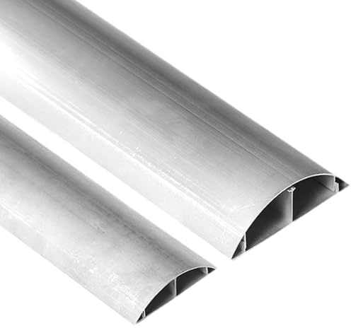 Unikicool Cubre Cables Suelo de Metal,Canaleta semicircular de Cable de Suelo,Canaleta Cables Pared Adhesivo,Canaletas para Cubrir Cables,Resistencia al pisoteo,para la gestión doméstica
