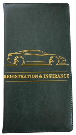 Generico Seguro de Tarjeta de circulación - Carpeta Delgada para Coche de Material Robusto, Compacto para Tarjetas, Registro Práctico Espacio para el Viaje, Verde, riferimento Alla descrizione