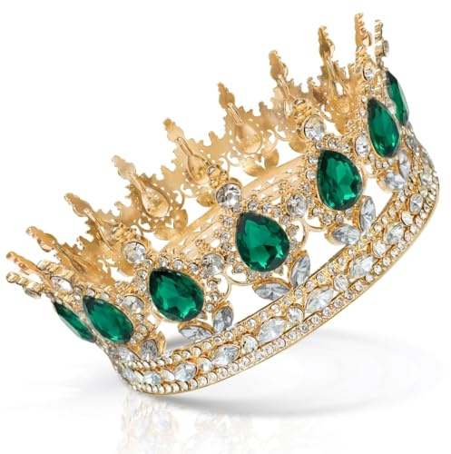 Coco Berming Couronne Ronde en Strass, Diadème de Mariée Scintillant, Tiare Baroque en Cristal pour Mariages, Anniversaires, Souvenirs Voyage, Fêtes, Salons Professionnels