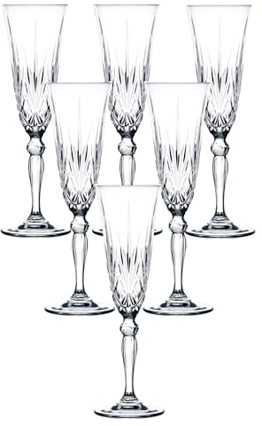 Lorenzo RCR Crystal Melodia Collection Champagne Flutes Glass Set