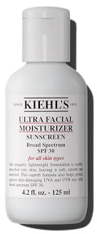 Kiehl's Ultra Facial Moisturizer with SPF 30, Hydrating Face Cream for All Skin Types, UVA & UVB Sunscreen Protection, Skin Feels Soft and Smooth, with Squalane, Paraben-free - 4.2 fl oz
