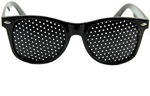 Lochbrille Männer Frauen Leichter Bequemer Schwarzer Rahmen Pinhole Sonnenbrille Eyewear