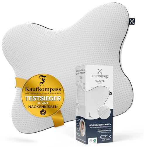 smartsleep® Relieve Pillow - Ergonomic Neck Support Pillow for Side & Back Sleepers - Memory Foam Pillow for Wide Shoulders & Large People - Breathable