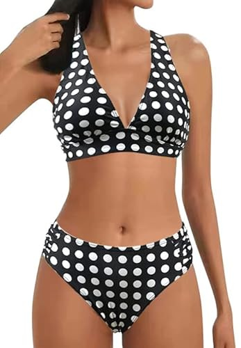 Dam V-ringning Triangel Topp Push-up BH Vadderad Sidorem Medium Botten Bikini Set Strand Tvådelad