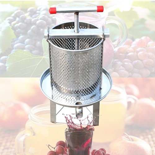 BebeXi pressoir a Fruit pressoir a Fruit INOX Pressoir De Table Hydraulique Extracteur De Jus Mécanique À Vis INOX Presse Raisin Cidre (Manuel, INOX)(Color:B)