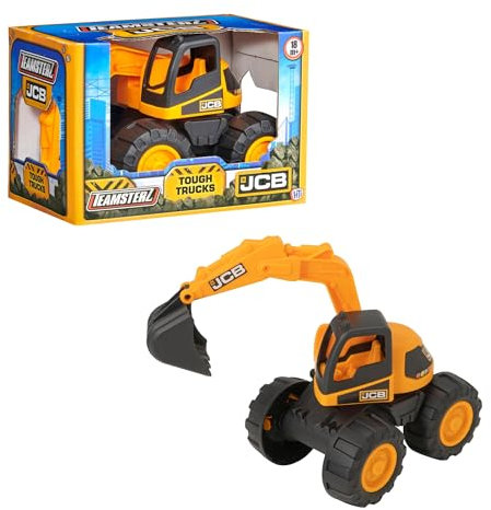 Teamsterz JCB 7-Zoll-Bagger | JCB-Baufahrzeuge zum Spielen | Baufahrzeug-Spielzeug für drinnen, draußen und im Sandkasten | Spielfiguren und -Fahrzeuge für Kinder | Baufahrzeuge und -LKW | 18 M+