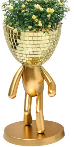 puzzlegame Disco-Blumenvase, Disco-Blumentopf,Abstrakter Figurenpflanzer - Abstrakte Mann-Statue, Disco-Übertopf, Disco-Figur, Disco-Vasen- für Innen-Übertopf