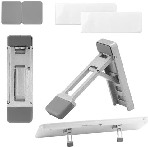 Gosknor 2pz Supporto Regolabile Tastiera Pieghevole per Scrivania, Inclinazione Regolabile & Portatile Mini Piedini Laptop Alzatastiera Ergonomico Computer con Gommini Antiscivolo (Argento)