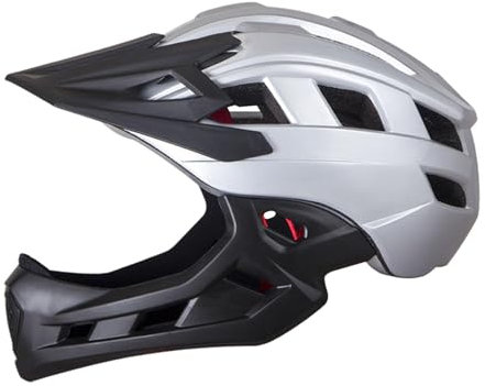 Gcljlmy Kinder Fahrradhelm Rennrad Mountainbike Helm Integralhelm Einstellbare Schutzausrüstung Belüftung für Jungen Mädchen für den Außenbereich (Silber schwarz)