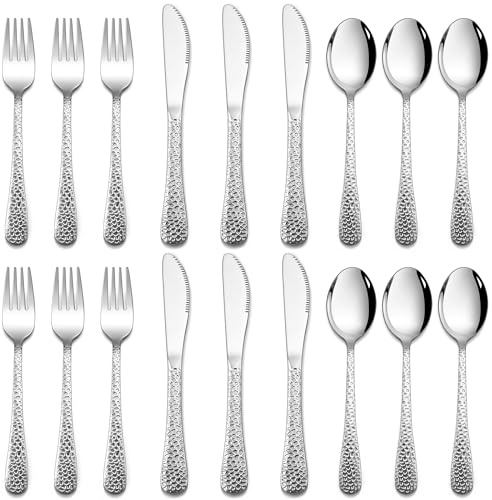 Joyfair Kids Cutlery Set, 18 Pcs Stainless Steel Children’ s Cutlery Set, Toddler Flatware/Child Eating Utensils Include 6 Forks, 6 Spoons, 6 Safe Knives, Medium Size & Reusable, Dishwasher Safe
