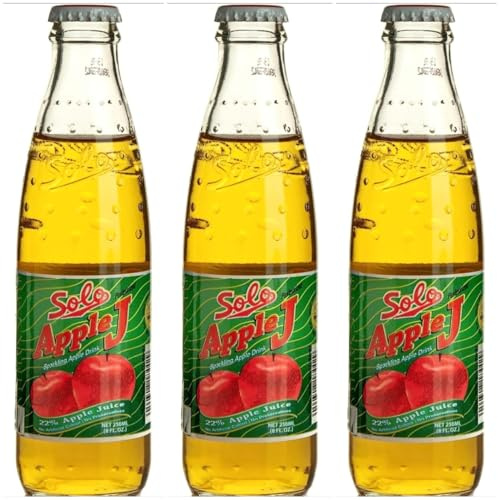 Solo Appl J Sparkling Apple Drink, 250ml, 22% Apple Juice, 8 FL OZ, Pack of 3
