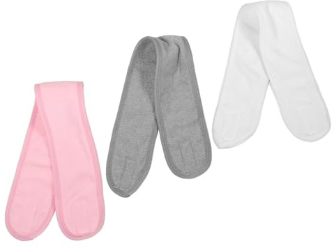 Artibetter Lot de 3 Bandeaux pour Femmes en Coton Double Couche, Doux et Respirants, Bandeaux de Maquillage et Sport Confortables pour Yoga et Soins Spa