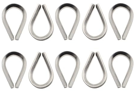 NUEAYMS 10 Pz Ditale Rigging Accessorio Fissaggio Pezzo Cavo Fune Manicotto Protettivo Robusto ditale Morsetti per Cavi Uso in Ambiente di Acqua salata