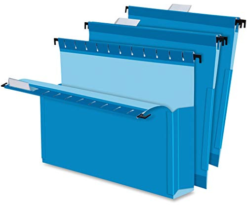 Pendaflex SureHook Reinforced Hanging Box File, 3, Letter, Blue, 1/5 Cut, 25/BX (59203)