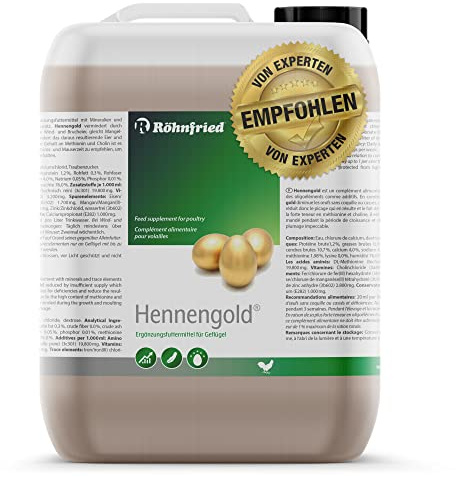 Röhnfried hönsguld 5 000 ml I minskar brutna ägg och fjäderätning I stöder fjädertillväxt och fjäderklänning I för kycklingar och andra fjäderfä