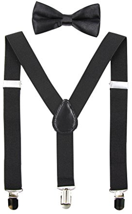 HANERDUN Kids Braces Bowtie Sets Adjustable Suspenders With Bow Ties Boys | Boys Tie, Bow Tie Kids, Braces for Kids, Braces for Trousers, Gift Idea, Suspenders with Strong Metal Clips, Wedding Party