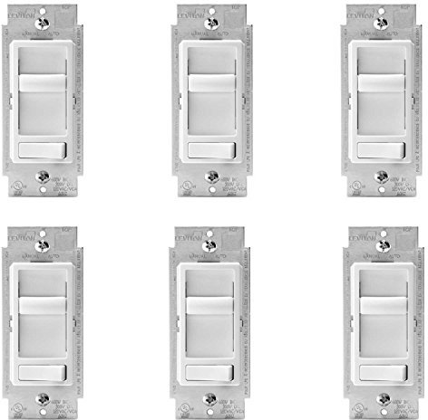 Leviton R62-06674-P0W SureSlide Universal Incandescent Dimmer White (6 Pack)
