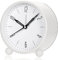 Jisile Alarm Clock, 4 Inch Round Battery Operated Analog Alarm Clock Silent Non Ticking, Easy Set and Night Light Function, Simple Stylish Design for Desk/Bedroom Gift Clock(White)