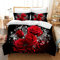 MIQEBX Mädchen Rosa Bettwäsche Bunte Blumen Bettwäsche Rote Rose Bedruckte Bettwäsche Tröster Set 3D Romantische Blume Bettbezug, Mikrofaser Bettbezug Mit Reißverschluss (Rosen, 135X200cm)