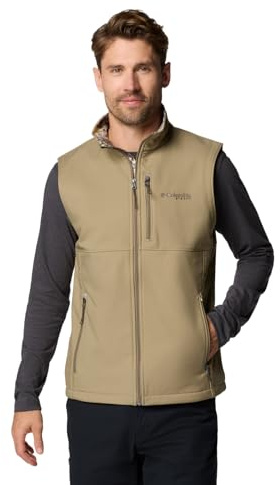 Columbia Men's PHG Ascender II Softshell Vest, Flax/Timberwoods Camo, Large