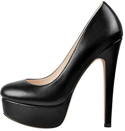 MissHeel Escarpins à talons hauts, talons aiguilles, talons aiguilles, Noir en polyuréthane., 38 EU