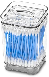 madesmart Bath Cotton Container, Clear, Small