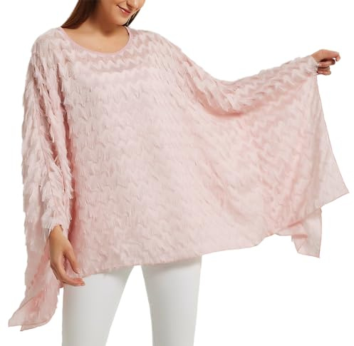 CuteSwan Ladies Womens Chiffon Lagenlook Batwing Sleeve Casual Loose Kaftan Tunic Top Blouse