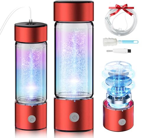 IUHFSIFS 4.0 Upgrade Hydrogen Water Bottle with Brush【NO.1 Double Hydrogen Content】Hydrogen Water Bottle with 2025 Advanced SPE PEM Technique, Applicable to Various Water