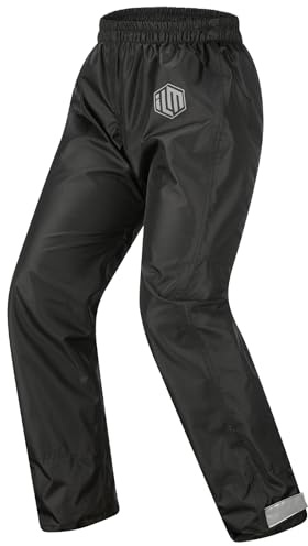 ILM Impermeabile Antipioggia Uomo Donna Pantaloni da Pioggia con Copriscarpe a Scomparsa per Moto Bicicletta Pesca Escursionismo Campeggio Modello RS03,Nero,M