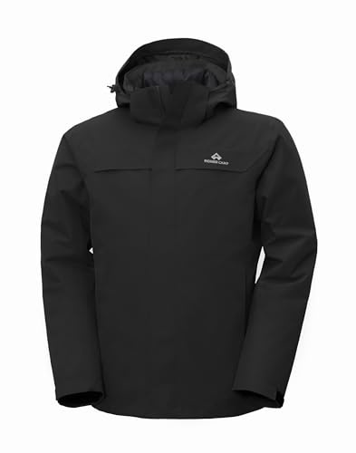Pioneer Camp Men's 3-in-1 Ski Jacket Waterproof Windproof Winter Insulated Snow Rain Coat Hooded with Thermal Puffer Liner