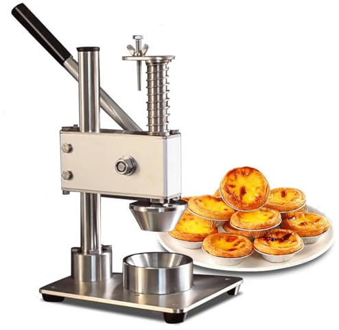 Máquina portátil para hacer tartas de huevo, prensa manual para tartas, herramienta de formación de tartas redonda de acero inoxidable para uso doméstico y pastelero