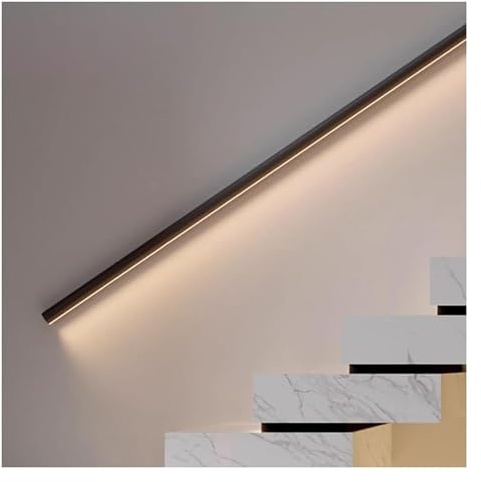 LED beleuchteter Treppengeländer Wandmontierter Sicherheitsgriff für den Innen- und Außenbereich, 1,2 m, schwarzer Treppengeländer & Wandhandlauf für erhöhte Sicherheit