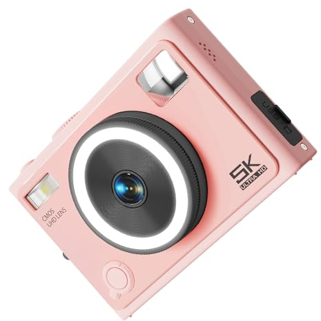 Cámara digital 5K de 64 MP, pantalla de 2.8 pulgadas con enfoque automático avanzado y filtro de belleza para fotos y videos profesionales, cámara de poca luz