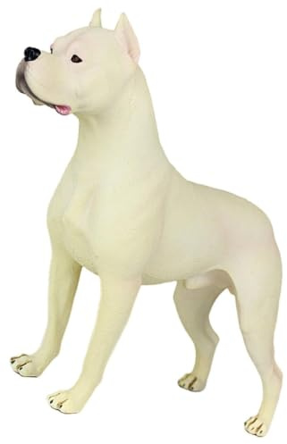 Parliky Statua di Cane di Razza Realistica Bianco in Plastica, Decorazione Leggera e Adorabile la Casa e Giardino in Miniatura, per Ragazzo Ragazza e Ragazzi