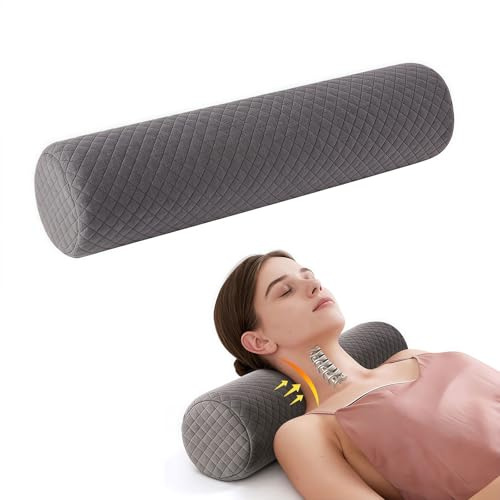 LuminaVerde Almohada Cervical, cojín cilíndrico con Funda, cojín cómodo para Dormir y aliviar el Dolor