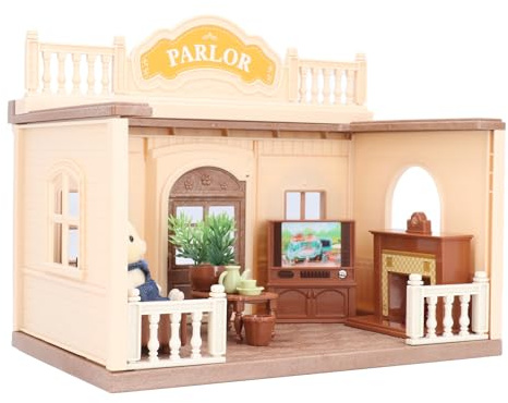 Xiuganpo Mobilier de Maison de Poupée échelle 1:12, Ensemble Complet avec canapé TV, Table à thé, Cheminée pour Jeux Créatifs pour Enfants